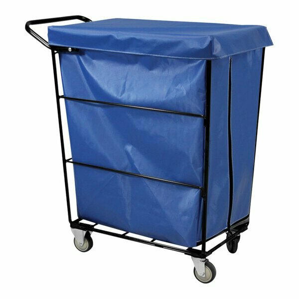 Royal Basket Trucks 12 Cu. Ft. Blue Single Compartment Collection Cart with 2 Rigid 50AR32BBXJLC4UNN